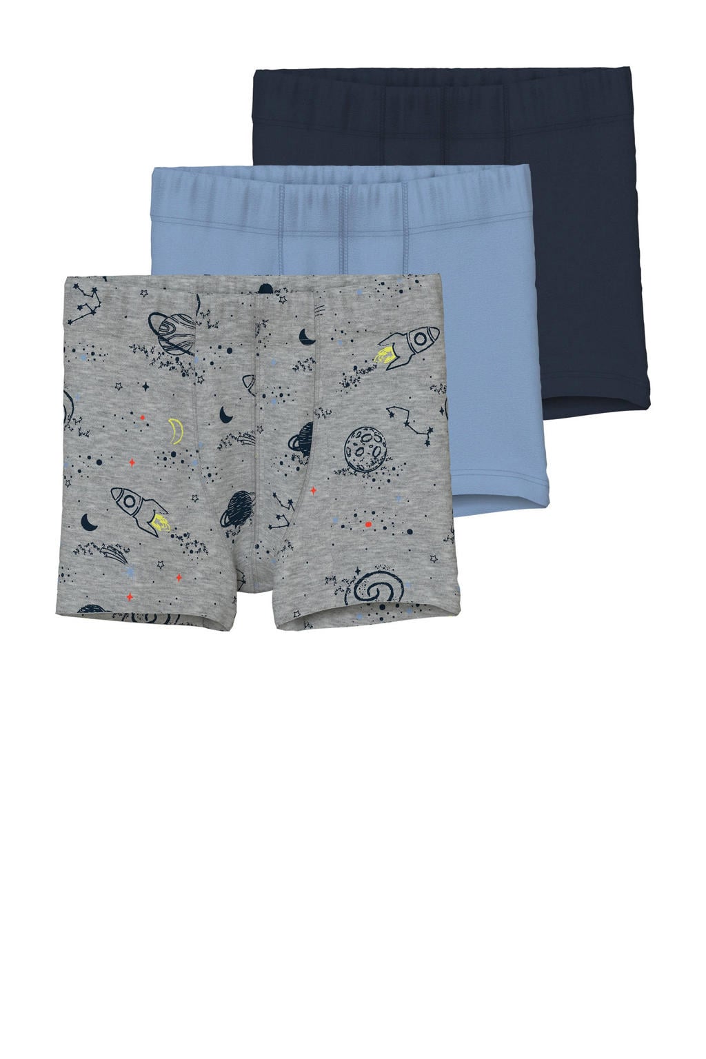 NAME IT MINI boxershort - grijs/blauw/donkerblauw (set van 3)