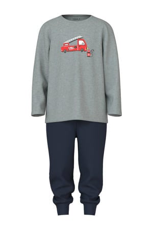 pyjama grijs melange/donkerblauw