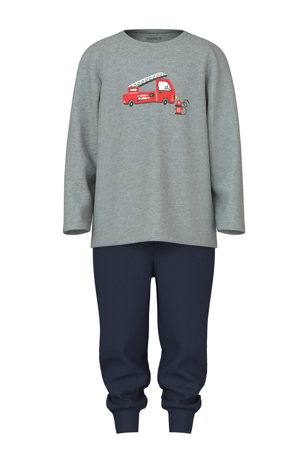 NAME IT MINI pyjama grijs melange/donkerblauw