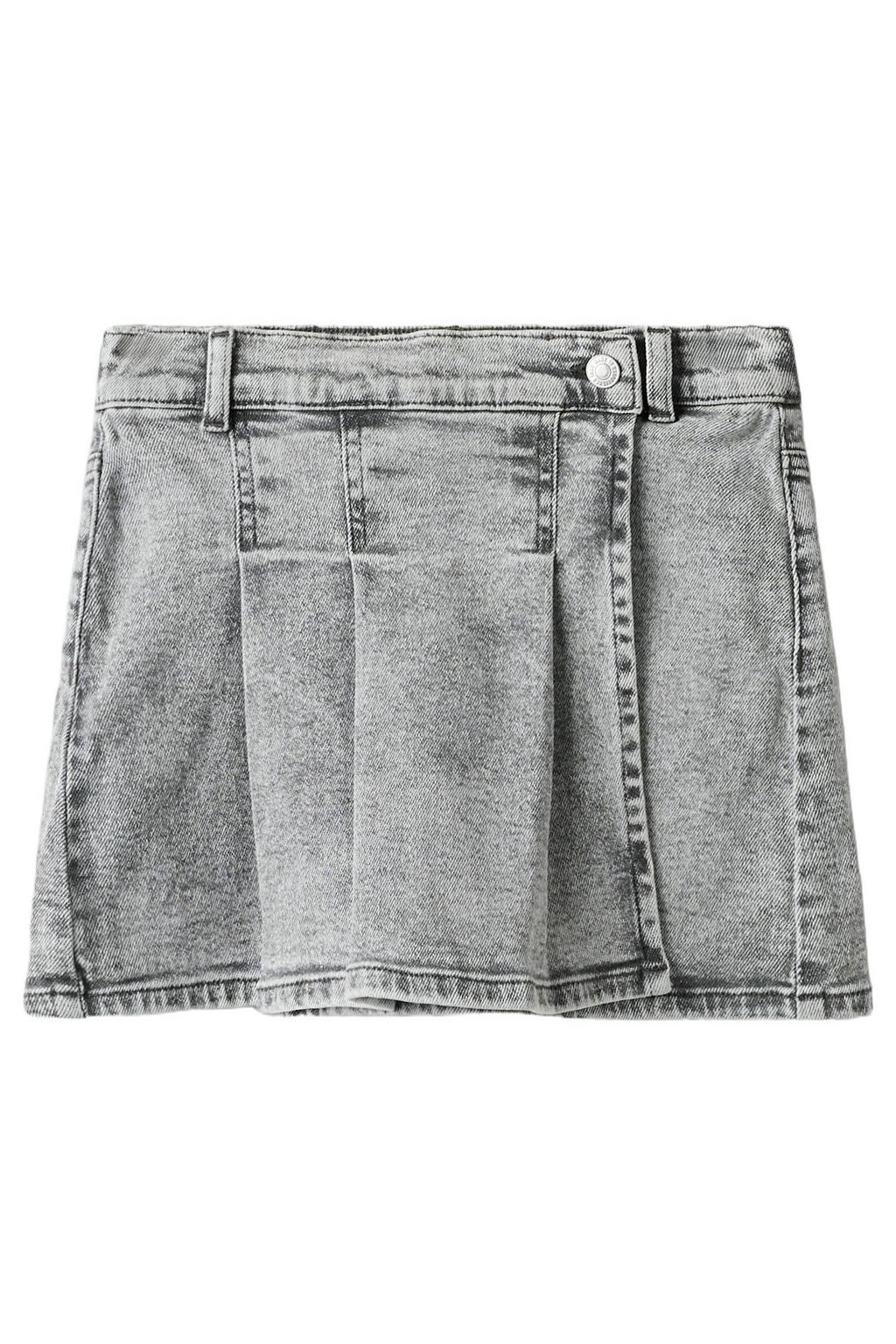 Grey denim meisjes NAME IT KIDS spijkerrok gemaakt van stretchdenim en met knoopsluiting