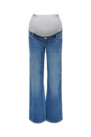 high waist zwangerschaps wide leg jeans medium blue denim