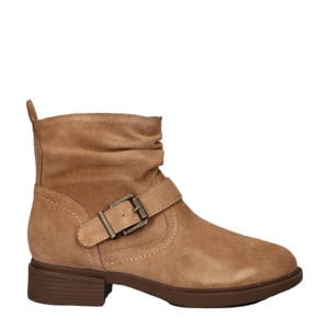 Tenley suède enkellaarzen cognac