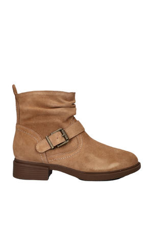 Tenley suède enkellaarzen cognac
