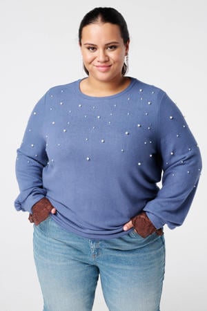 trui blauw fijn gebreid