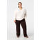 MS Mode gebreid vest ecru met parels