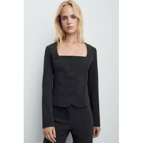 Mango getailleerde blazer antraciet afbeelding