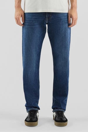 straight leg regular fit jeans dark blue denim