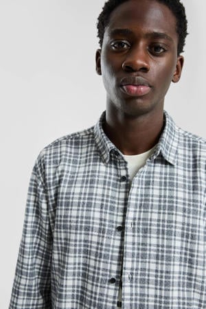 Regular geruit casual overhemd grijs
