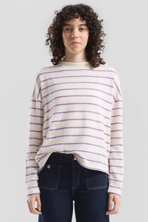 gestreepte pullover ecru