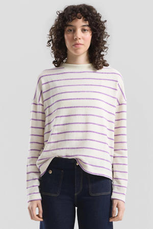 gestreepte pullover ecru