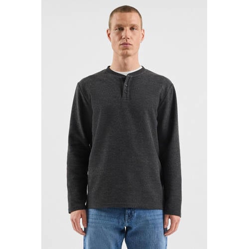 QS longsleeve fijn gebreid antraciet afbeelding