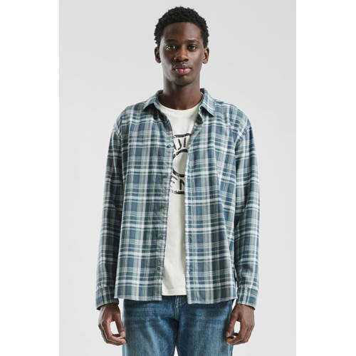 QS regular geruit casual overhemd blauw afbeelding