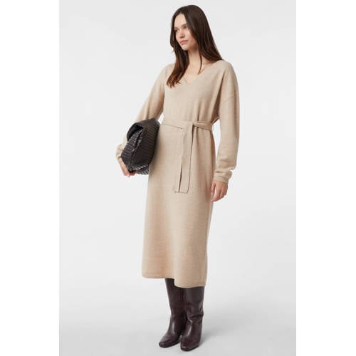 comma wollen midi jurk beige afbeelding