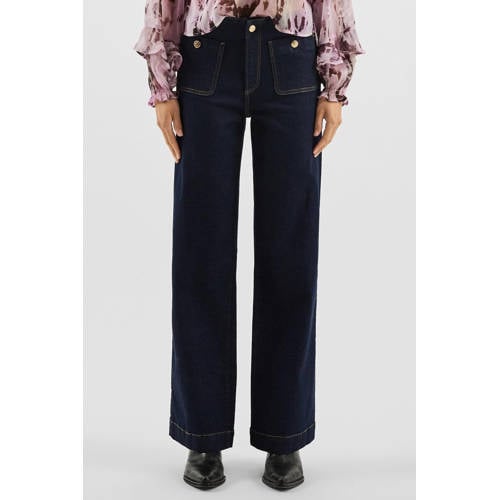QS straight leg jeans dark blue denim afbeelding