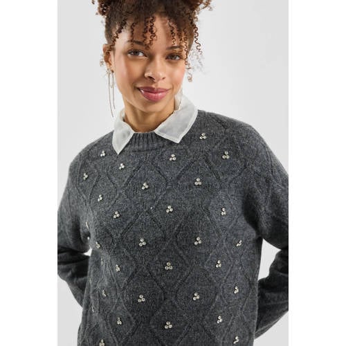 QS trui antraciet met glitter afbeelding