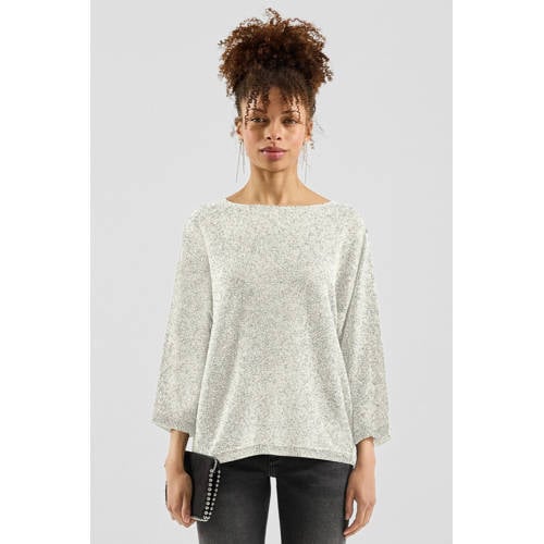 QS pullover zilver met glitter afbeelding