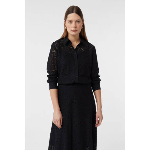 comma blouse zwart broderie afbeelding