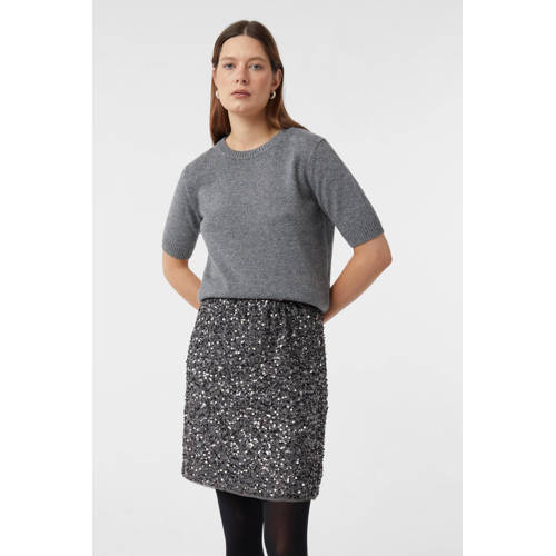 comma korte rok met pailletten zilver afbeelding