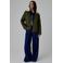 comma casual identity quilted jas donkergroen