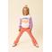 LOOXS little gebloemde flared broek koraalrood