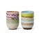 HKLIVING koffiekopje 70s (Ø8 cm) (200 ml) (set van 4)