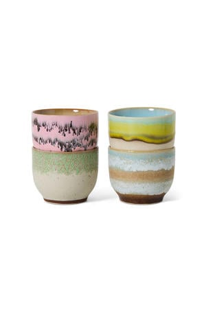 koffiekopje 70s (Ø8 cm) (200 ml) (set van 4)