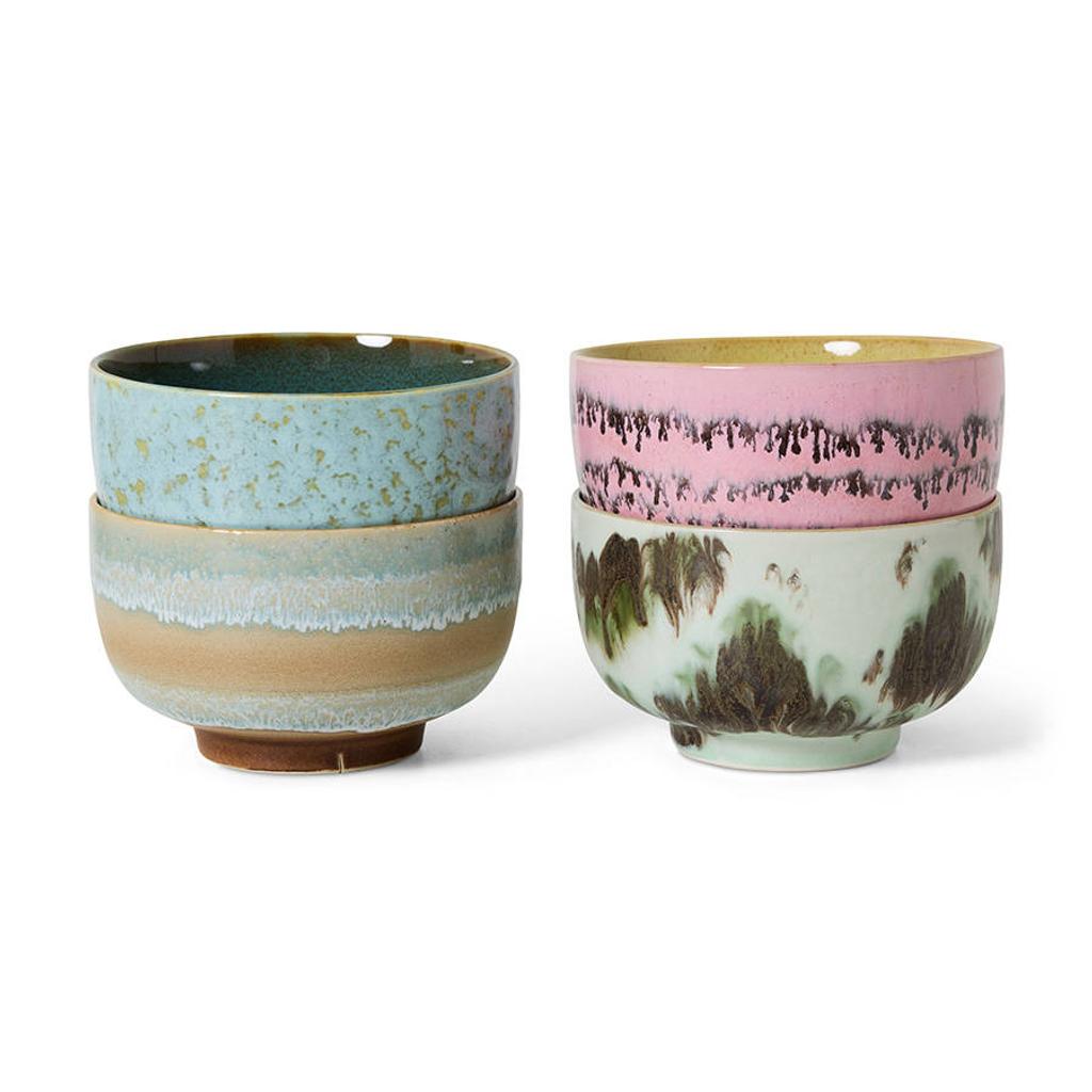 HKLIVING kom 70s (Ø13,5 cm) (set van 4)