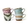 HKLIVING cappuccinomok 70s (Ø9,5 cm) (300 ml) (set van 4)
