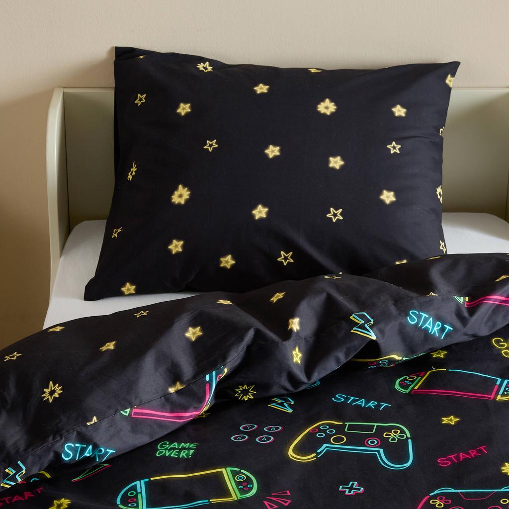 NOUS Kids katoenen dekbedovertrek kinderbed (120x150 cm) - Game