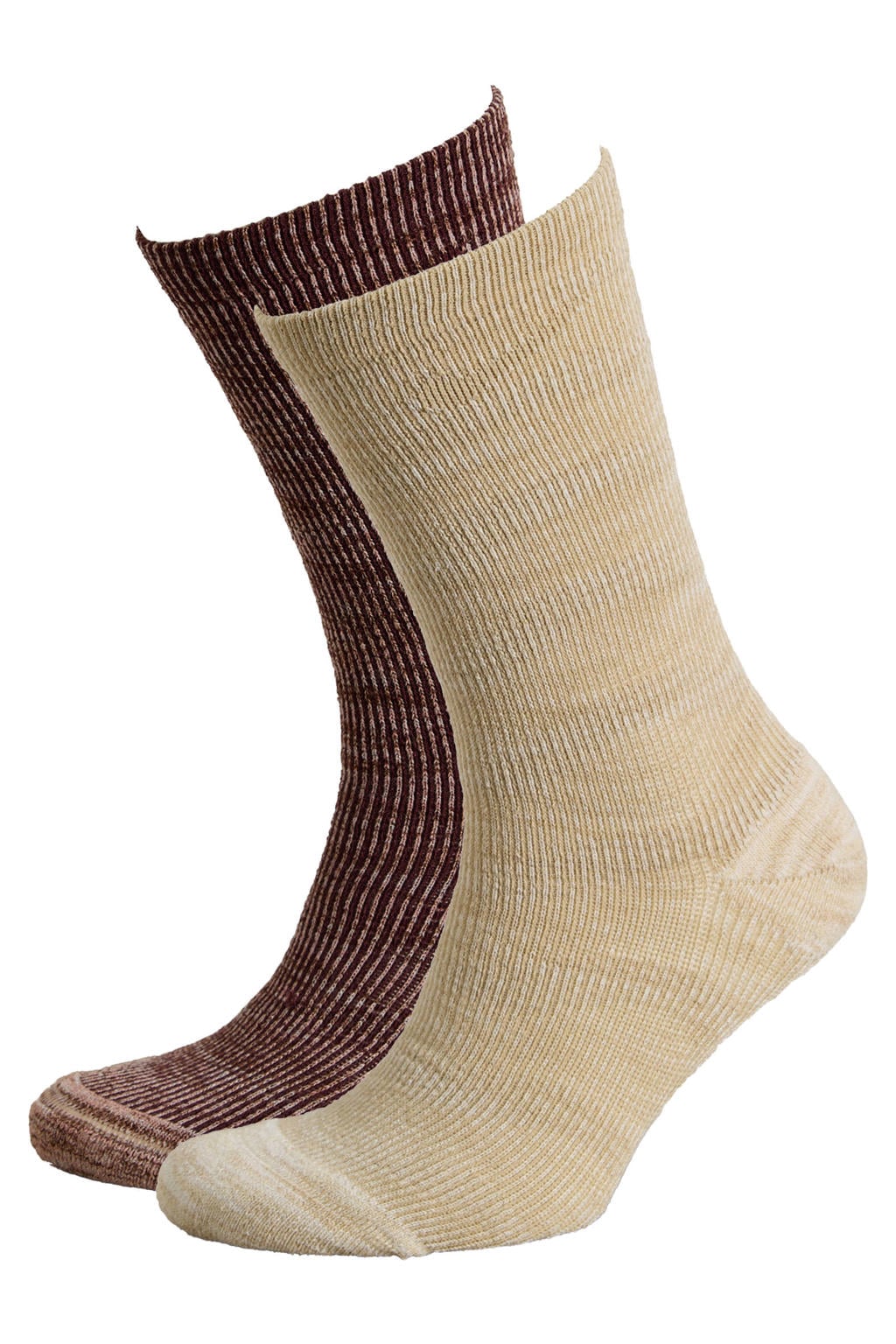 Nike Everyday sportsokken - beige/donkerrood (set van 2)