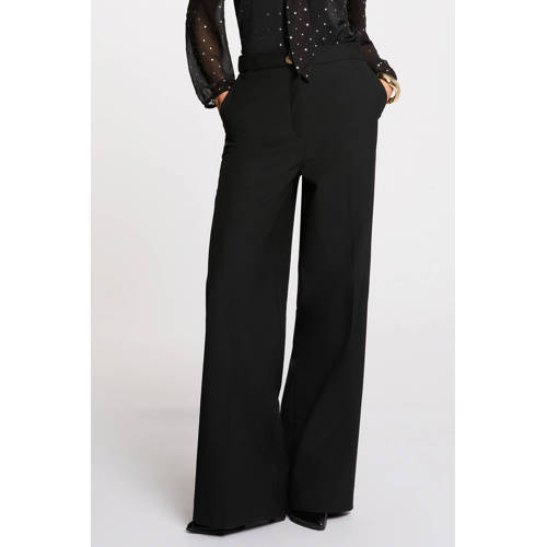 Morgan wide leg regular waist pantalon zwart afbeelding