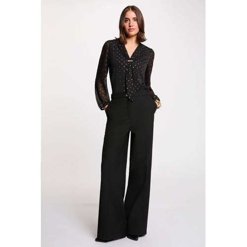 Morgan wide leg regular waist pantalon zwart afbeelding