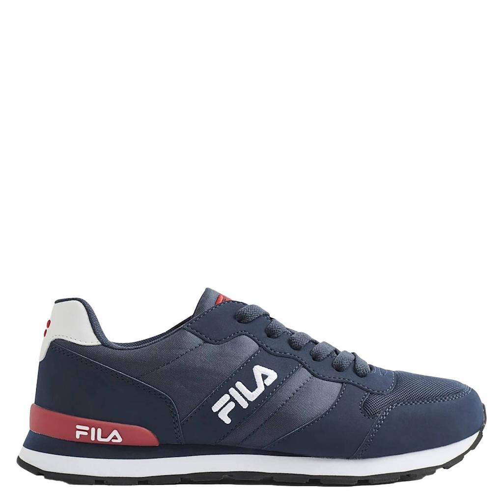 Donkerblauwe heren Fila sneakers van textiel en imitatieleer met veters