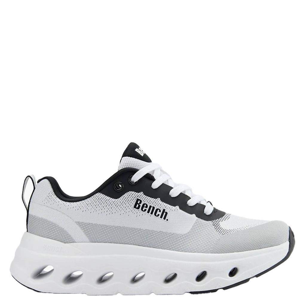 Witte dames Bench chunky sneakers van textiel met veters