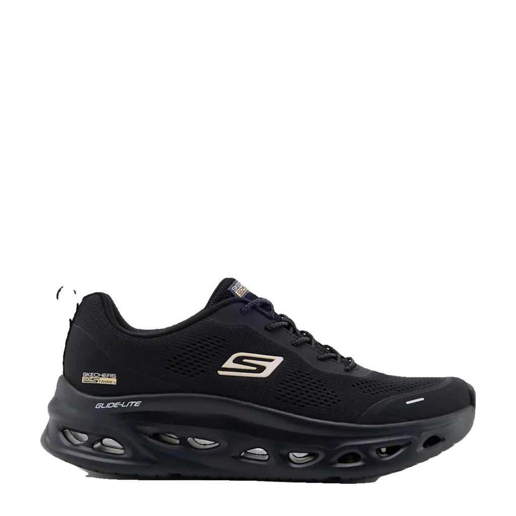 Zwarte dames Skechers sneakers van textiel met veters