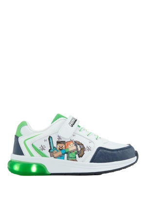 Minecraft sneakers met lichtjes wit/groen