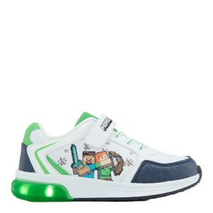 Minecraft sneakers met lichtjes wit/groen