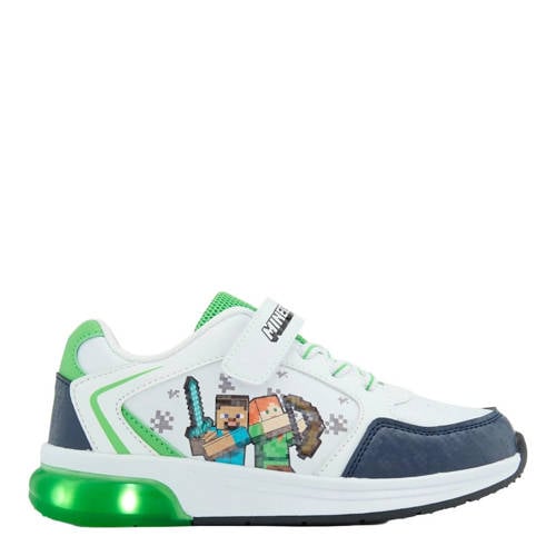 Minecraft sneakers met lichtjes wit/groen afbeelding