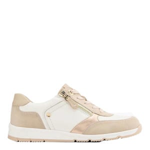 leren sneakers wit/beige