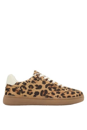 sneakers met panterprint cognac/zwart