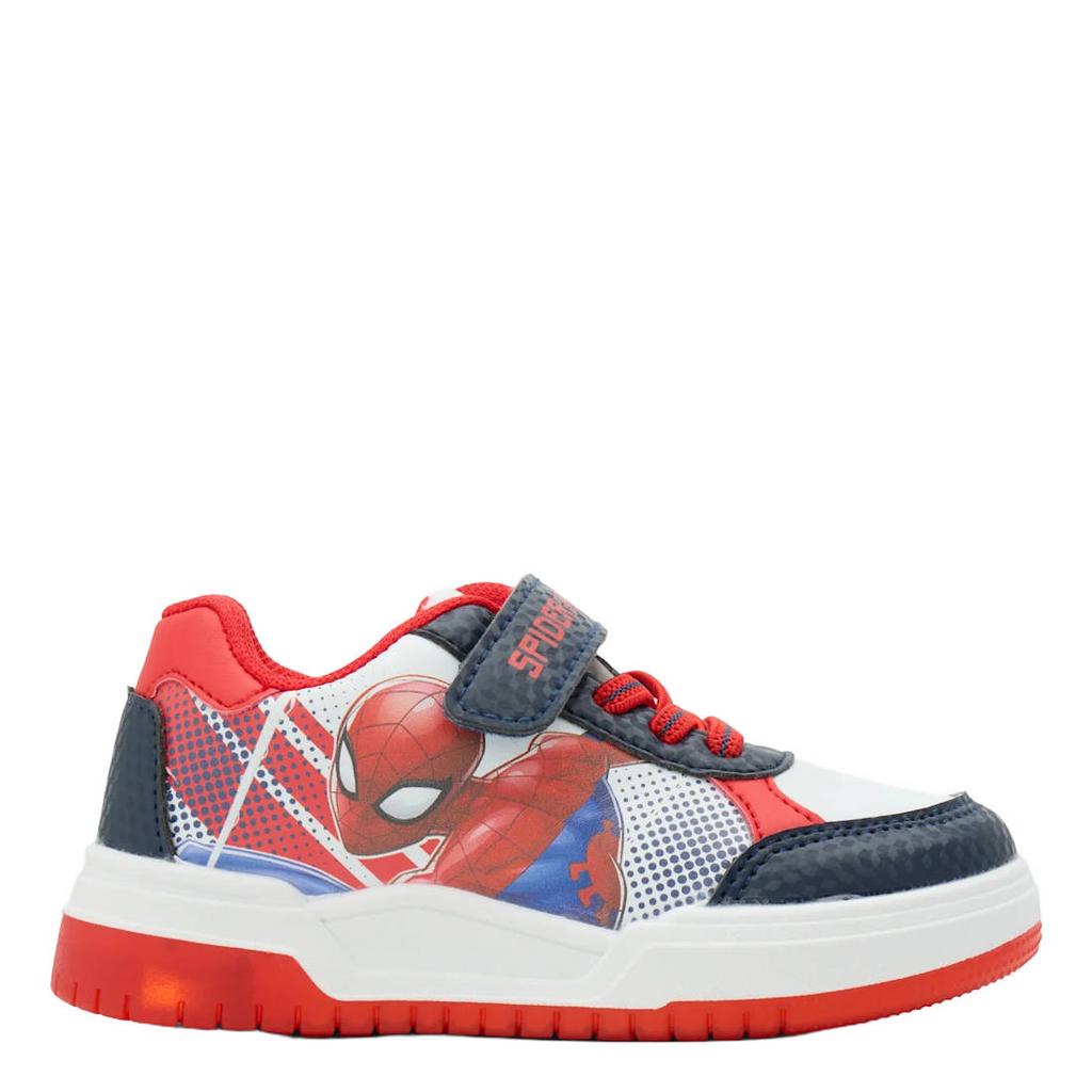 Rood, wit en blauwe jongens Spiderman Spider-Man sneakers met lichtjes met elastische veter- met klittenbandsluiting
