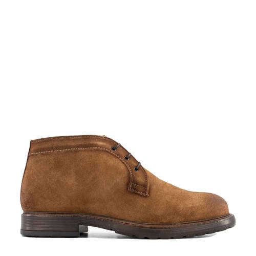 AM SHOE suède veterboots cognac afbeelding