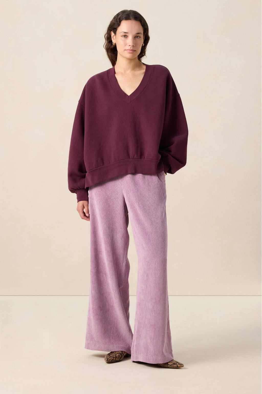 Sissy-Boy corduroy wide leg high waist broek lavendel