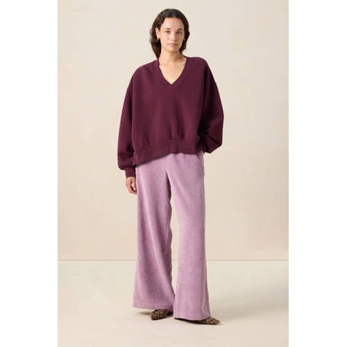 Sissy-Boy corduroy wide leg high waist broek lavendel afbeelding