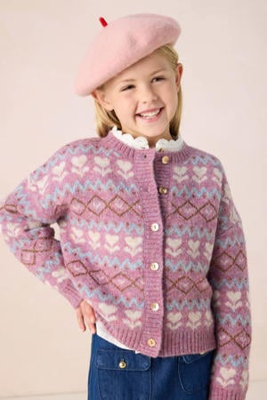 gebreid vest paars