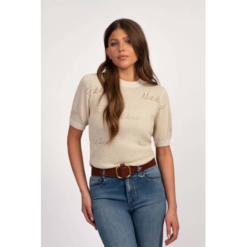 NIKKIE top beige gebreid afbeelding