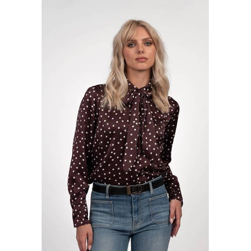 Fifth House blouse met stippen bruin afbeelding