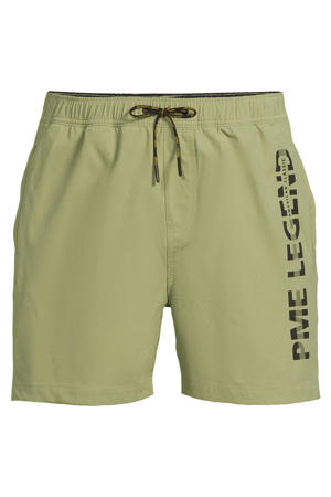 zwemshort met logo olijfgroen