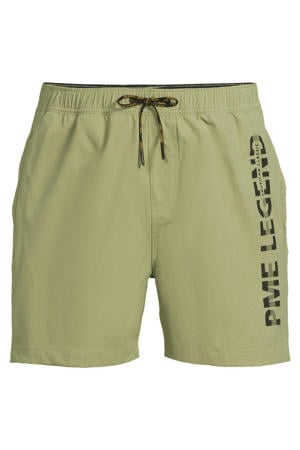 zwemshort met logo olijfgroen