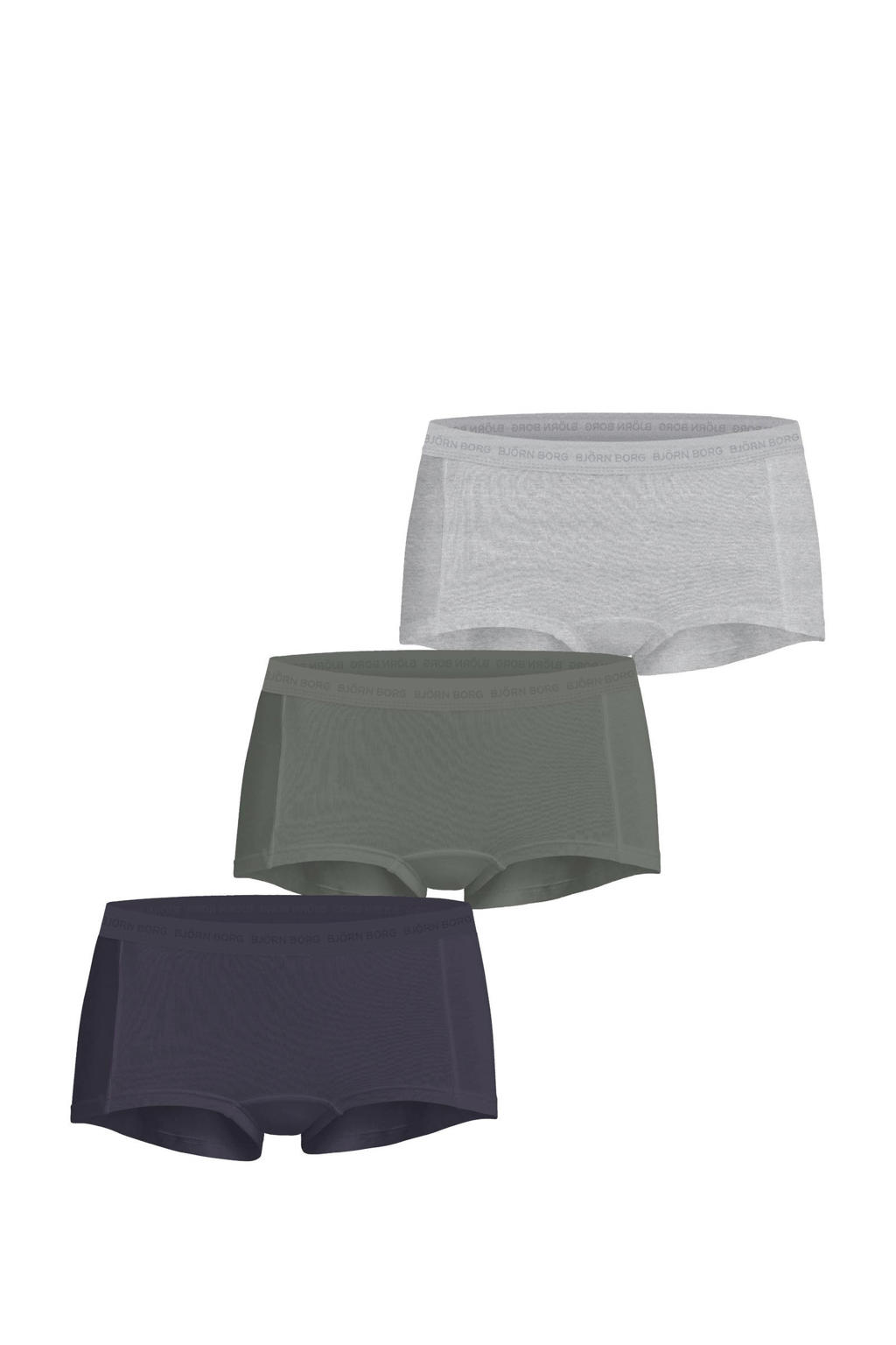 Björn Borg boxershort (set van 3) grijs/groen/donkerblauw